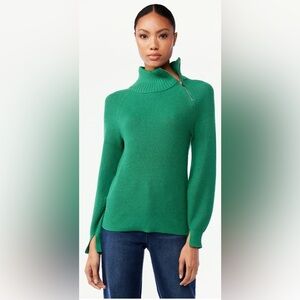 3. NWOT Green Scoop (Walmart Brand) zip turtleneck sweater size xl (16-18)